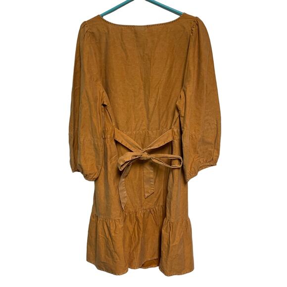 Ava & Viv Rusty Orange Balloon Sleeve Knee Length Cotton Pockets Dress Size X - Picture 2 of 6